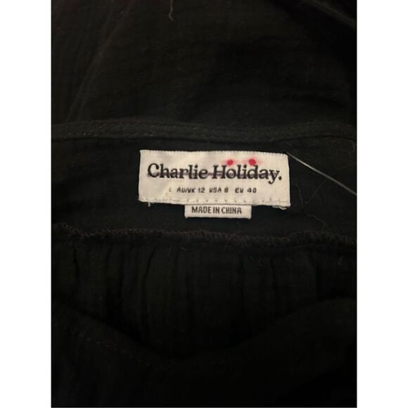 Charlie Holiday Women's Black Harlow Keyhole Cotton Maxi Dress Size US 8 - Picture 8 of 10